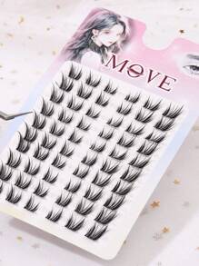 60pcs (9-14mm) C Curly Fox Eye Effect Winged False Eyelashes Reusable DIY Thick Fluffy Lash Extension Segmented Eyes Makeup Tool