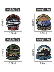 4 stuks GET IN LOSER Automotive Harde Emaille Naald Creatieve Cartoon Broche Kraag Badge Sieraden Cadeau Voor Vrienden