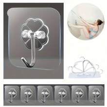 10 stuks eenvoudige en transparante haak-casual stijl plastic multifunctionele haakset, die de muur niet beschadigt en geen lijm achterlaat, geschikt voor het ophangen van sleutels, hoeden en handdoeken-eenvoudig te installeren, geen gaten nodig, zelfklevend, geschikt voor badkamers, slaapkamers en kantoren,