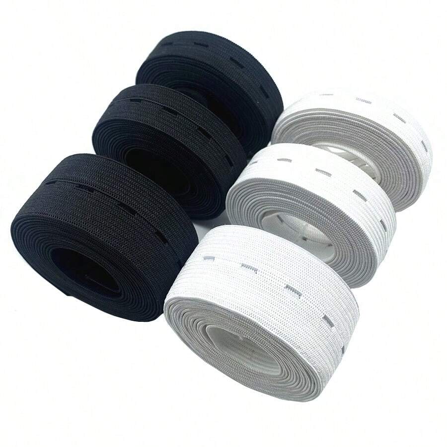 حزام خصر قابل للتعديل بطول 1.8 متر بأسود وأبيض ذو فتحات كاكسسوار خياطة للملابس DIY