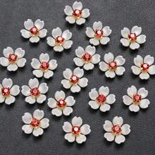 30pcs Acrylic Shiny Red Rhinestone Faux Pearl Flat Back Flower Beads For Jewelry Making Decorative Clothes Craft DIY Jewelry Handcraft Sewing - Five-petal Flower With Diamond Patch - View 10