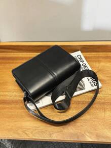 peach tree Men's Box Bag, Crossbody Bag, Shoulder Bag, Small Square Bag, Business PU Waterproof Flap Bag, Wallet, Unisex Business Storage Bag Suitable For Business Trip, Toiletries, Tool Storage, Large Capacity To Keep Your Items Organized And Easy To Carry