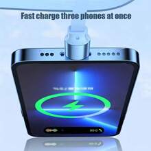 1条三合一快速充电伸缩数据线，兼容 17 Pro Max/17 Pro/17/Air/16/15/14/13/12/11/XS/XR/8/7/6、S25/S24/S23/S22/S21/S20 Ultra Plus系列 - 彩色 - 查看 6