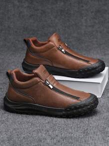 2025 Spring New Casual Outdoor Tire Sole Sneakers For Men, Side Zipper Design For Easy On/Off, Slip-Resistant Sole, Fashionable And Practical, Suitable For Outdoor Sports, Running, Casual, Summer, Graduation Gifts Or Birthday Accessories - Multicolor - View 33
