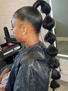 Extensiones de pelo sintético con coleta de burbuja larga, peinado afro tipo 'puff' de 30 pulgadas, trenzas rectas tipo farol con cordón para mujeres