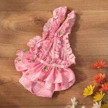 BJAYPET 1pc宠物生理裤夏季可爱裙式生理裤狗狗经期卫生裤防骚扰裤小型犬生理裤 - 淺粉色 - 查看 8