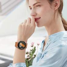 20mm Wacth Strap Compatible With Samsung Galaxy Watch Band 7, 6, 5, 4, Ultra,And FE, 40mm 43mm 44mm 45mm 46mm 47mm,No Gaps Engraved Printed Two-Tone Silicone Strap For Hua Wei Series For Xiao Mi Mi Band Watch Belt,Silicone Strap Suitable For Entertainment,Parties,Walks And Other Gift,Men Women - (Brown + Milk Tea) Silver Buckle - View 11