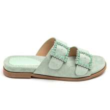 Women's Platform Sandals | Adjustable Thin Straps - Green - View 2