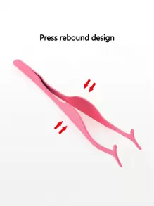 1pc Stainless Steel Eyelash Tweezers, Eyelash Extension & Application Curler Tool, Compact & Convenient, Magnetic Closure, Multi-Functional Makeup Beauty Tool