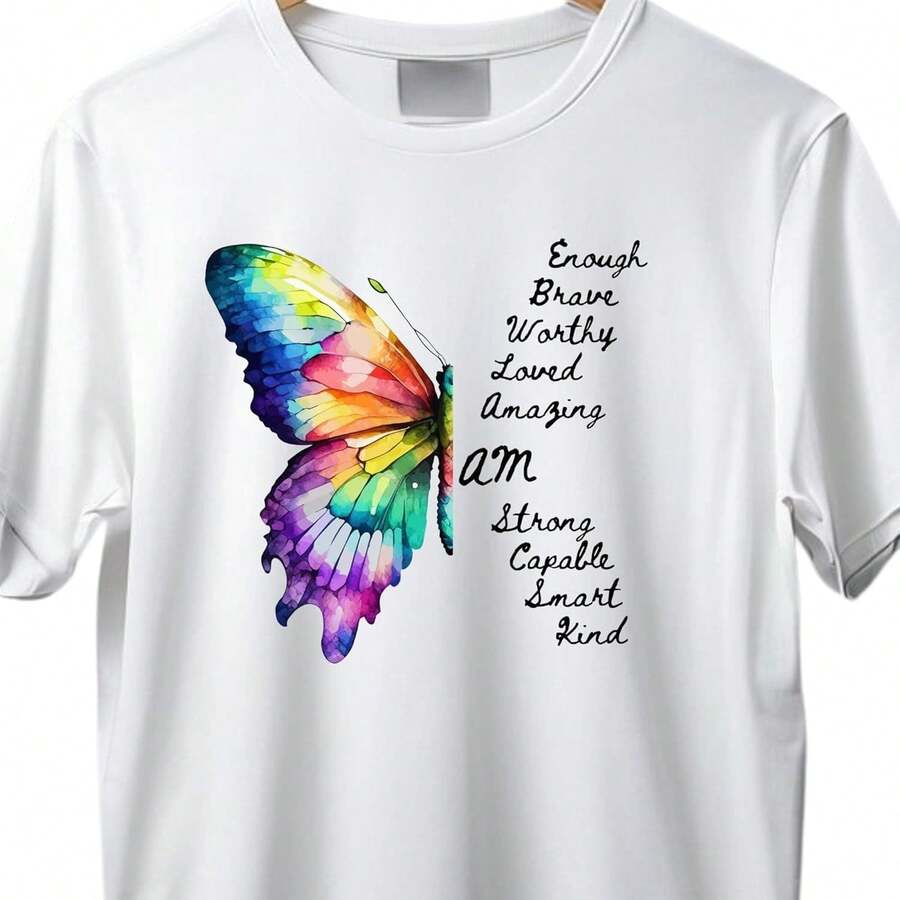 RR BOUTIQUE Women Empowerment T-Shirt And Sweatshirt, Strong Shirt, Inspirational Shirts For Women, Posit Quotes Long Sve, Woman Shirt, Gift For Her, I Am Tee - White - View 1
