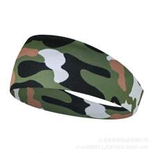 1pc New Men's Wide Camouflage Printed Headband, European And American Style Elastic Sports Headband With Stripes Christmas Gym, Men Vacation Accessories, Soccer Headband, Men Accessories, Accessories For Man, Soccer Hair Accessories, Baseball Accessories, Head Bands For Men, Gifts - Multicolor - View 26