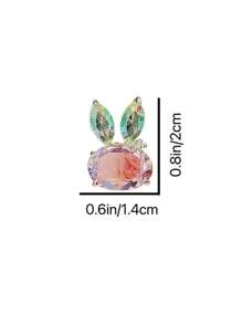 1 件时尚可爱复活节兔子胸针，适合女性日常佩戴，复活节礼物 - 粉色 - 查看 5