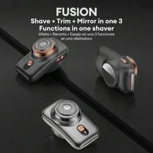 Skyworth Stylist 3-In-1 Electric Beard Shaver Fusion Shave+Trim+Mirror In One, Portable Mini Washable Beard Trimmer Men's Grooming Tool Great For Valentine's Day Gift - 銀色 - 查看 4