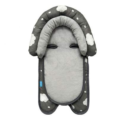 DODO NICI 2-In-1 Soft Baby Head, Neck & Body Support Cushion, Suitable For Newborns, Ultra Soft Car Seat Insert, Perfect For Infant Car Seats, Convertible Car Seats, Strollers, Gray