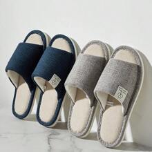 Zapatillas de Lino para Hombre, Cómodas Zapatillas Abiertas y Transpirables para el Dormitorio, Zapatos de Verano para Hombres y Mujeres, Primavera y Otoño - Gris - Ver 3