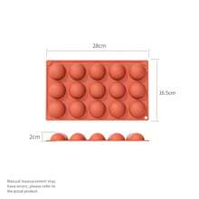 硅胶热巧克力炸弹模具中号半球形硅胶模具半球形硅胶烘焙模具用于制作巧克力、蛋糕、果冻、圆顶慕斯模具 - 棕色 - 查看 16