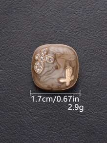 4pcs/Pack Luxury Metal Flower Decoration Buttons With Rhinestone, Fashion Accessory For Coat, Shirt, Sweater, Jacket And Bags, DIY Jewelry Sewing Crafts