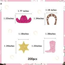 200Pcs Glitter Western Cowboy Table Confetti For Horse Race Theme Pregnancy Celebration Birthday Party Supplies