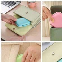 1 pièce mini pilulier portable, grande boîte à bijoux, organisateur de pilules compartimenté, boîte de rangement étanche pour les voyages, les vacances, la maison, la salle de bain, les cosmétiques de vacances, accessoires de salle de bain - Multicolore - Voir 6