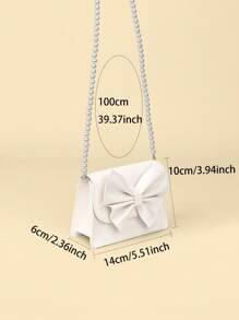 1pc Children Girl Princess Pearl Chain Bow Decor Mini Shoulder Crossbody Bag - Crossbody Bags - View 9