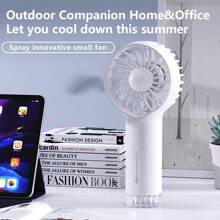 1 Pc Handheld Misting Mini Fan,Portable Fan ,USB Fan Rechargeable, Eyelash Fans For Women Makeup,Three- Speed Fan For Party Gift,For Summer And For Outdoor,Sport,Travel,Kitchen,Bedroom,School,Office,And For Woman,Man,Children,Adult