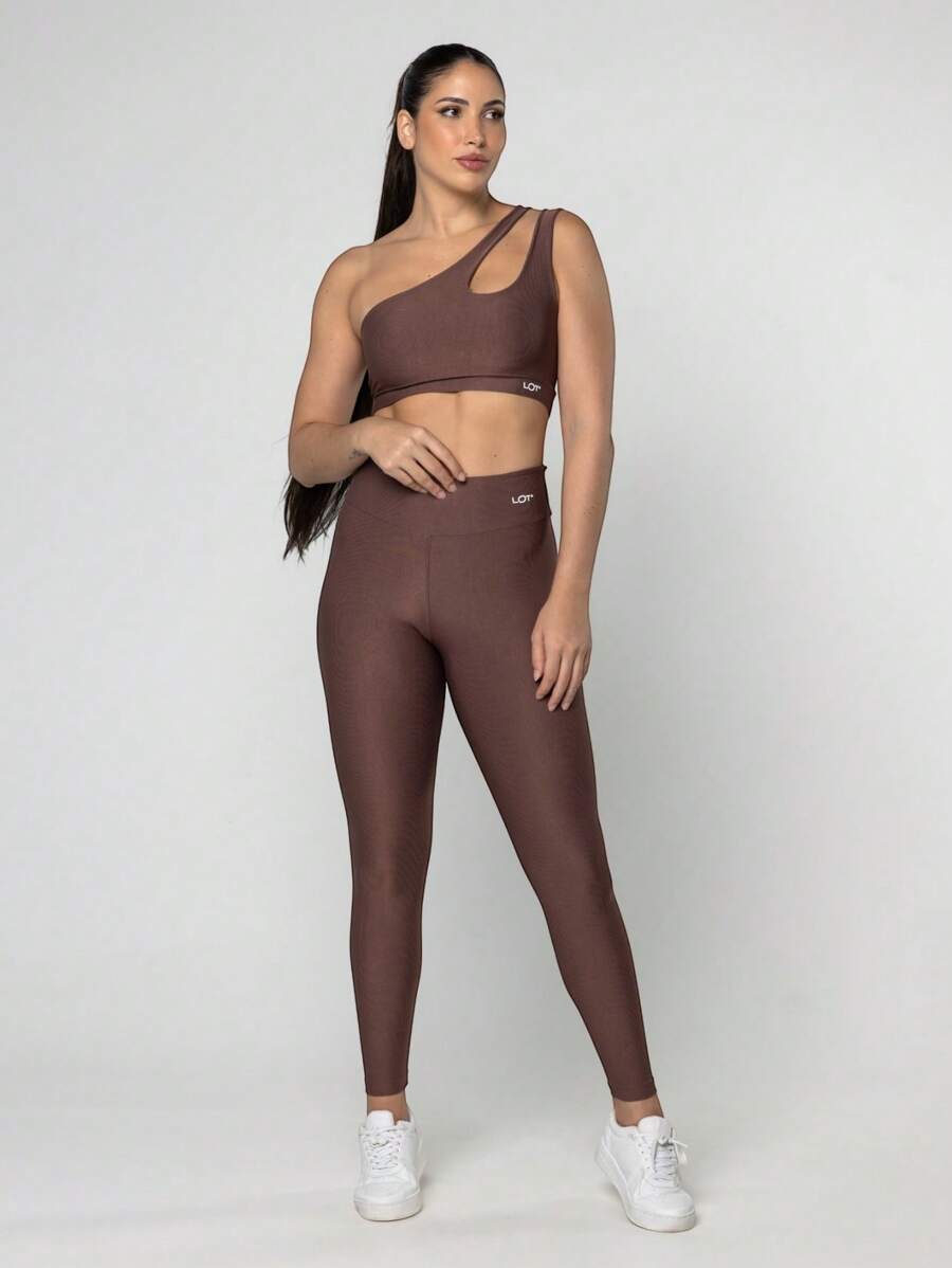 LOT FITNESS Fitness Set Gym Top And Leggings Polyamide Women's Gym Clothing - Rust Brown - View 1