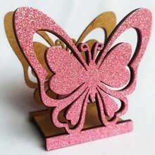 15 SERVILLETEROS DE MARIPOSA ROSA PARA XV AÑOS PORTA SERVILLETAS MIS 15 AÑOS ROSADA - Rosa vieja - Ver 4