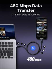 UGREEN USB Type C 转 USB C PD3.0 60W 快速充电 4.0 快充线兼容 16 15 系列手机笔记本电脑 Nan - 黑色 - 查看 4