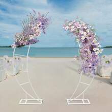 2 件婚礼拱门支架，半月形拱门支架 2M 弧形婚礼拱门背景支架月亮拱门适用于婚礼派对优雅装饰白色婚礼背景礼物情人节派对礼物房间装饰新娘