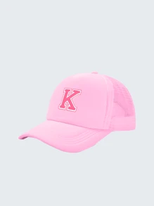 1 件儿童 26 字母卡车司机帽，时尚百搭休闲太阳帽，适合女孩返校日常装扮，可作为礼物 - 粉色 - 查看 28