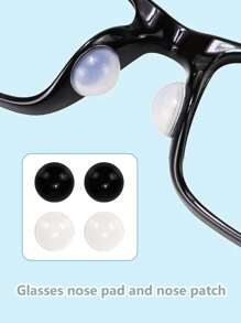 Almohadillas de silicona redondas para la nariz de gafas, clip nasal de silicona para puente nasal alto - Multicolor - Ver 10