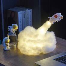 1 件创意火箭云小夜灯带 DIY 材料套件，宇航员太空小夜灯，床头氛围灯，适合儿童、男士、男孩和朋友的生日礼物 - 彩色 - 查看 2