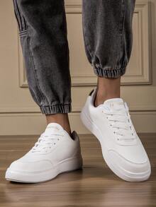 女士新款春季黑色帆布运动鞋、学生休闲鞋、轻便软底通勤平底工作鞋、时尚 - 白金 - 查看 5