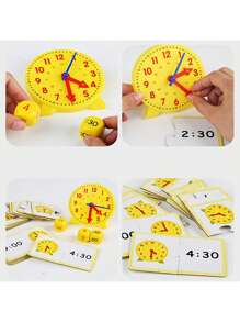 Reloj Montessori educativo para niños, juguetes de rompecabezas de emparejamiento de hora, minuto, segundo, ayudas didácticas para preescolar, kit de aprendizaje de hora digital para desarrollar el concepto del tiempo