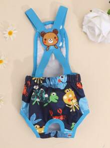 1pc Polyester Mesh Breathable Cute Cartoon Harness & Physiological Pants, Pants Accessory For Small & Medium Female Dogs During Estrus, Pet Supplies