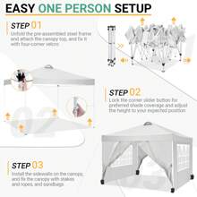 CAROMA Pabellón 3x3, protección UV 50+, pabellón plegable 3x3, impermeable, estable, resistente al invierno, con 4 paneles laterales y 4 sacos de, pabellón emergente plegable de 3x3 m para acampar, playa, reunión familiar (negro)
