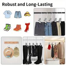 20 Pcs Portable Laundry Hooks, No-Slip Metal Boots Hangers, Single Coat Hangers, Hat Storage Hanger Clips, Home Travel Hangers Clips, Clip Hooks Hangers For Towels, Socks