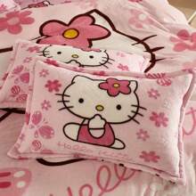 Sanrio 2Pcs Cute KT Cat Pillow Case Children's Milk Plush Girl's Cute Katie KT Winter Plush Pillow Case (Excluding Pillow Core)