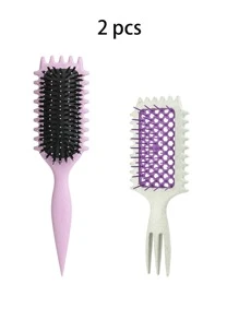 1PC Bounce Hollow Combs Curl Define Styling Brush Smooth Hair Fluffy Comb Massage Home Hair Styling Tool Combs For Woman,Hair Brush,Comb,Hair Tools,Hair Products And Accessories For Barber Salon Beauty Travel Essentials,Back To School,Travel Holiday Essentials,Hair Accessories For Women