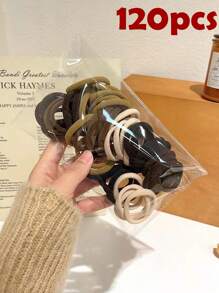 120 件/20 件女士随机混合纯色发带，优雅、有弹性、休闲，适合日常发型，黑色/咖啡色/莫兰迪色，4 厘米/1.57 英寸 - 彩色 - 查看 13