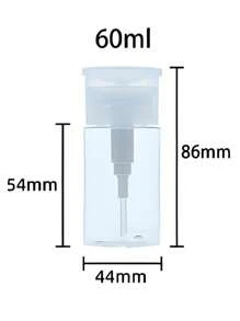 1pc 60ml/80ml/100ml Nail Art Press Bottle, Alcohol Nail Polish Remover Cleansing Water Refillable Bottle, Large Capacity Makeup Remover Empty Bottle Containers For Cosmetics