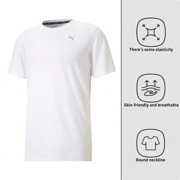 Puma T-Shirt Men's Short-Sleeved Running Casual Sports T-Shirt Loose Breathable Round Neck Short-Sleeved 520759-02