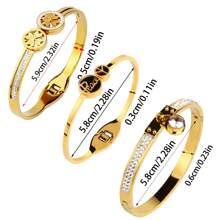 3/1pc Stainless Steel Bracelet, Women Elegant Style With Big Cubic Zirconia Pendant And Small Cubic Zirconia Decoration, Refined & Chic, Suitable For Daily Wear And Gift