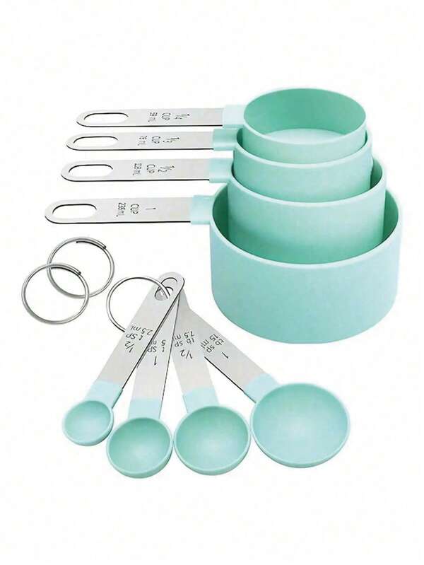 4/8pcs/Set Stainless Steel Handled Multi-Functional Plastic Measuring Spoons, Measuring Cups, Scaled Measuring Spoons Set, Cooking And Baking Tool, Essential Kitchen Gadgets For Home And School