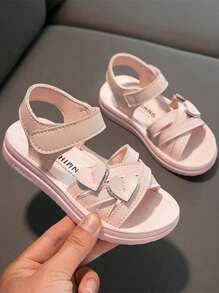 Fashionable Hook And Loop Closure Girls Princess Shoes, Lightweight, Anti-Slip, Suitable For Toddler & Children