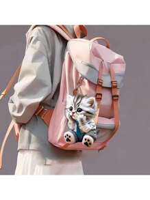 Colgante de gato de acrílico de 8 cm - Perfecto para el coche, la mochila y la decoración del hogar | Regalo ideal para Pascua o el Día de la Madre - Negro - Ver 4