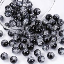 100pcs 6-8mm Creative Black And White Acrylic Cracked Beads, Suitable For Women, DIY Bracelets, Necklaces, Jewelry Materials,Suitable For Holiday Beading