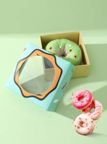 1 Pair Women's Creative Cookie & Donut Printed Mid-Calf Socks, Soft, Breathable, Simple & Unique Design, Suitable For Casual, Home, Travel, Party, Elevate Holiday Atmosphere, Gift For Family, Friends, , All Season - Multicolor - View 5