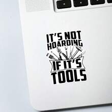 1/2/5 件 [一次性趣味工具箱贴纸] 如果是工具贴纸，那就不是囤积趣味木匠机械师工具箱 | 哑光乙烯基自粘纸，适用于汽车保险杠、笔记本电脑、水瓶 - 一次性、不规则形状、塑料表面兼容、后置 - 彩色 - 查看 5