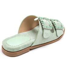 Women's Platform Sandals | Adjustable Thin Straps - Green - View 4